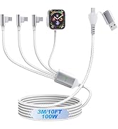 4 in 2 Multi Charging Cable for iPhone and Apple Watch, 100W USB C Fast Charging Cord for Apple W...