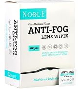 Noble Anti-Fog Pre-Moistened Lens and Screen Cleaning Wipes for Glasses Eyewear, Smartphones, Cam...