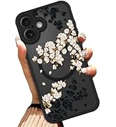 OOK Case for iPhone 16 Plus (Compatible with MagSafe) Floral Flowers Design Translucent Phone Cov...