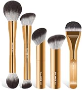 MAANGE 5 PCS Foundation Makeup Brush Set Double-ended Kabuki Mask Contour Brush for Liquid Powder...
