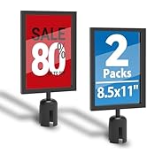 Estleys 2 Pcs Stanchion Sign Holder 8.3 x 11.7, Portrait Post Top Stand Poster Display, Double Si...