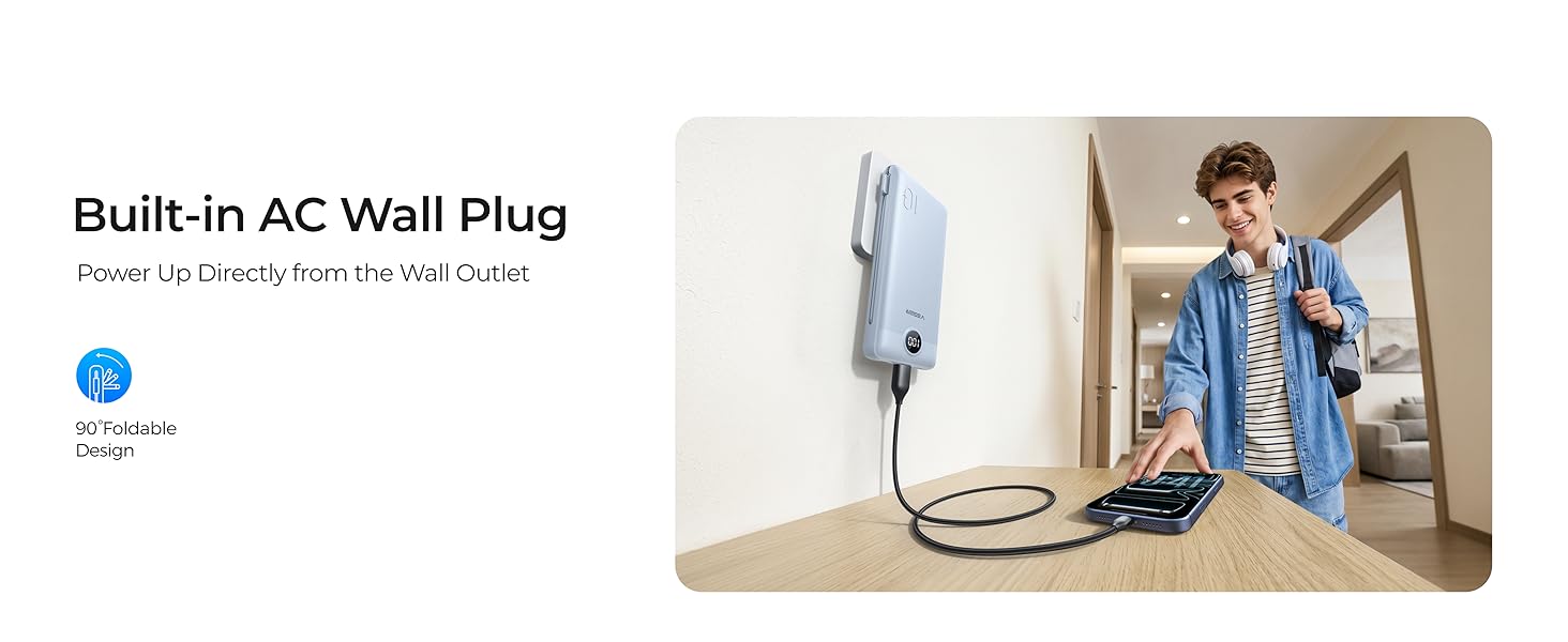 portable charger with built in cable