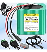 Mspalocell 24V 7.0Ah Rechargeable Lithium Battery with Charger, Charging Cable, Cable Connector f...