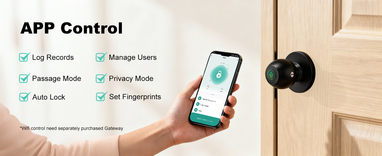 Smart Fingerprint Door Knob