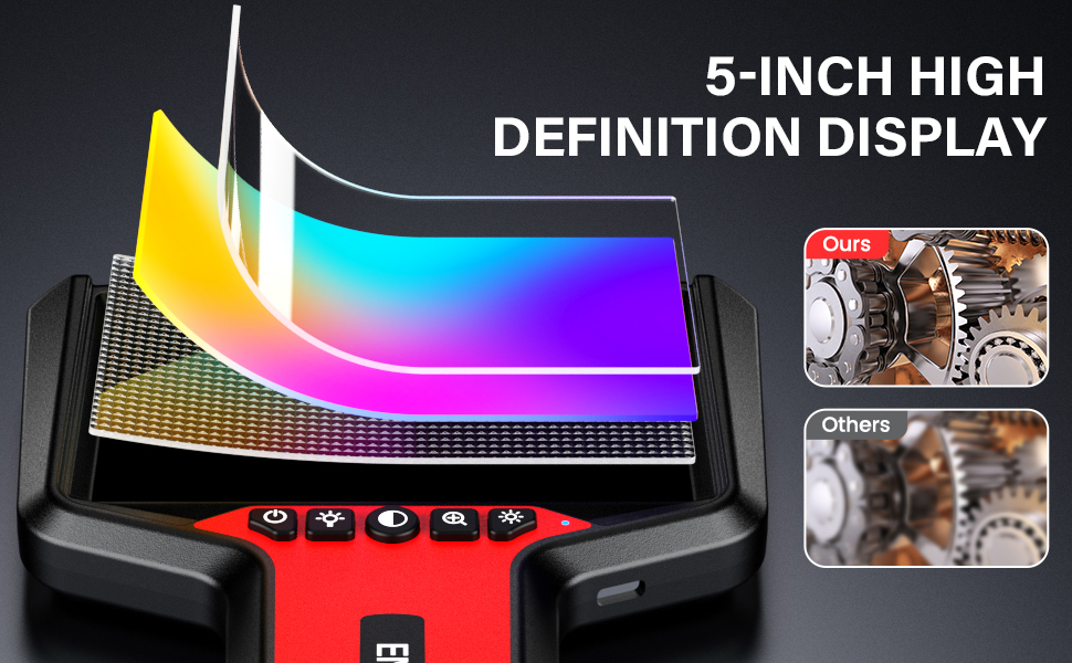 Dual-Lens Borescope Endoscope Camera with Light