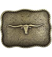 Western Cowboy Belt Buckle - Texas Bull Skull Belt Buckle for Men women