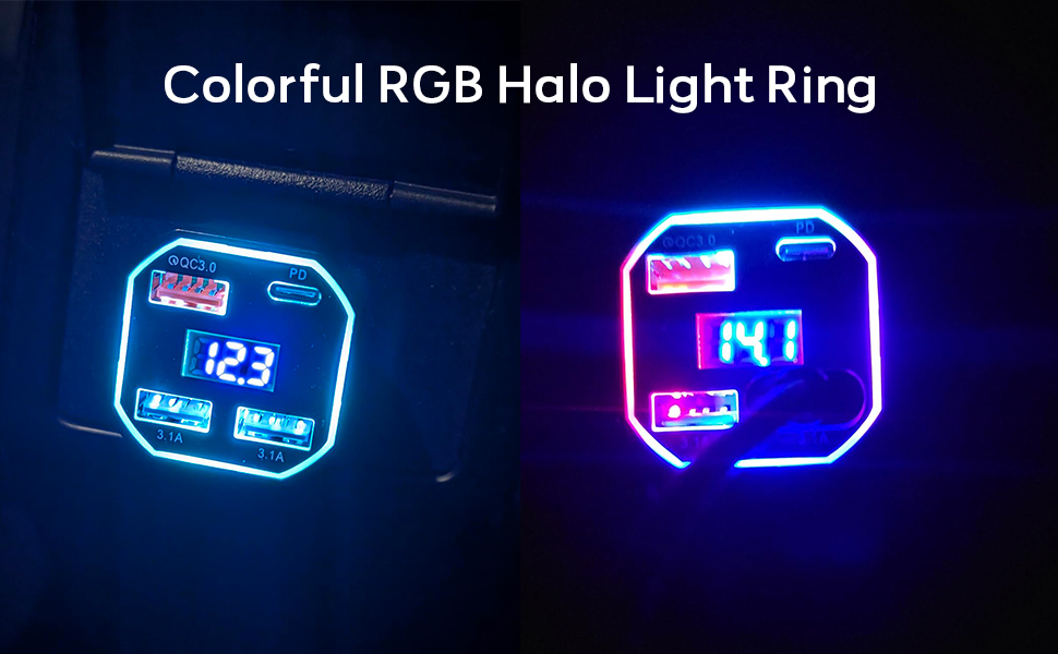 car charger with RGB light