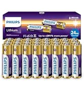 PHILIPS Lithium AA Batteries 24 Pack, 1.5v l91 Lithium Double AA Battery, Ultimate Long-Lasting P...
