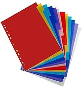 12 Pack Binder Dividers, Multicolor Tab Dividers for 3 Ring Binder, Binder Tabs Notebook Dividers...