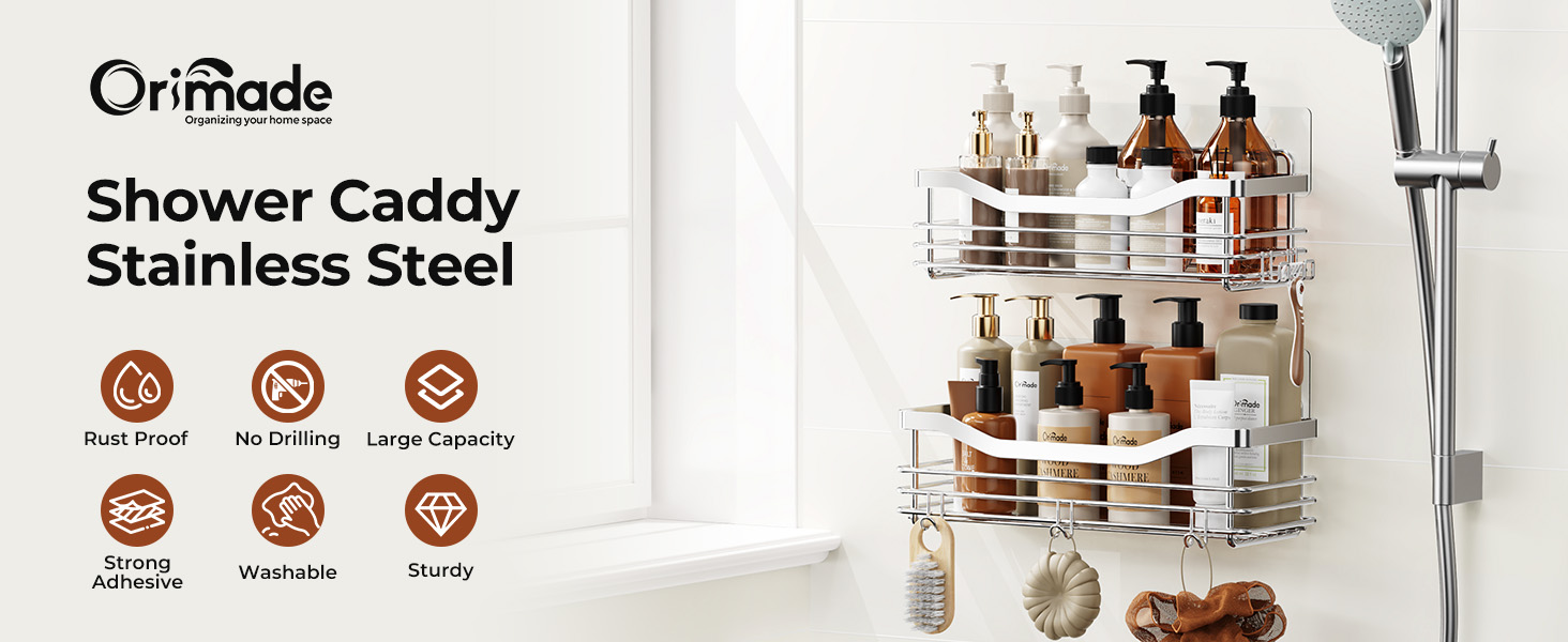 Orimade Shower Caddy Basket Shelf Storage Rack