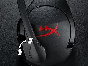 Swivel-to-mute noise-cancellation microphone