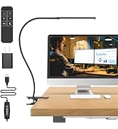 Mojimdo Desk Lamp with Remote, 3 Color &amp; 10 Brightness &amp; 77LED Dimmable Reading Lamp, 27.6'' Flex...