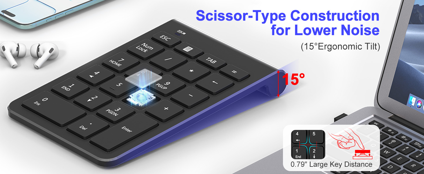 number keyboard with mouse