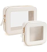 FFpaw Clear Makeup Bag, Small Makeup Bag TSA Approved Toiletry Bag Cosmetic Travel Bag Cute Makeu...