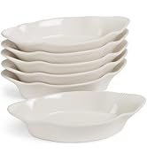 Au Gratin Baking Dishes, by Kook, Mini Casserole Dish, Set of 6, for Banana Split, Oven and Micro...