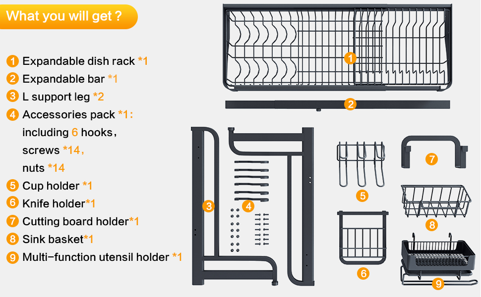 over sink dish drying rack