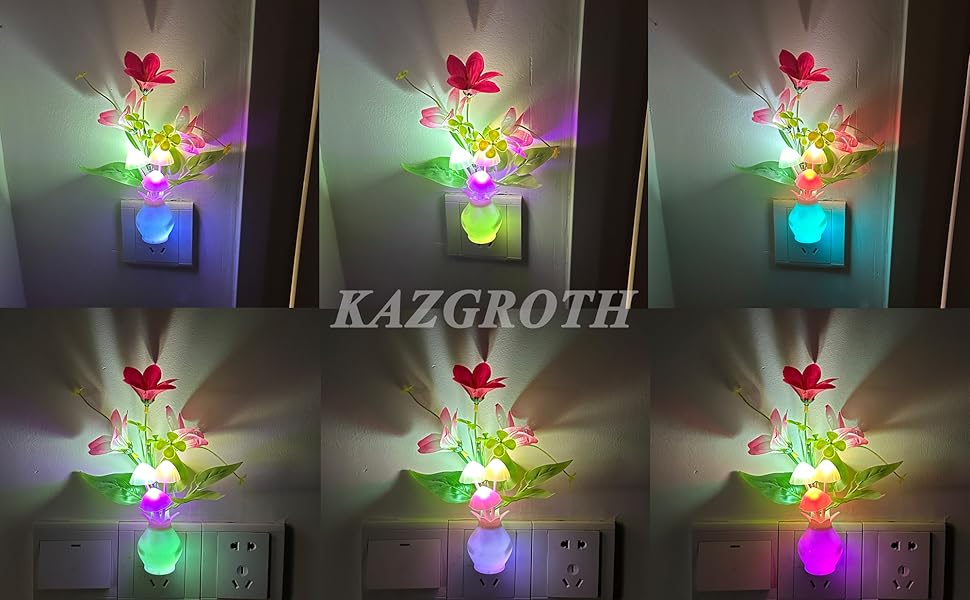 Kazgroth Plug-in Flower Night Light with Auto Sensor for Home Decoration
