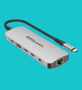 EZQuest USB C Hub 10 in 1 – USB C Docking Station with 100W PD, HDMI 4k - 10Gbps Data, 2X USB C P...