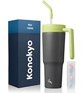 Konokyo Insulated Tumbler with Handle and Straw,40 OZ Vacuum Stainless Steel Water Bottle Travel ...