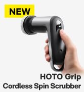 HOTO Grip Cordless Electric Spin Scrubber, IPX7 Waterproof, Lightweight at 0.65 lb with 6 Brush ...