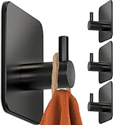 Self Adhesive Hooks 4 Pack - Stick on Wall Adhesive Hanger Holder - Self Adhesive Hooks for Kitch...