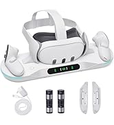 Charging Dock for Meta Quest 3, Auto-Clamping VR Charging Stand for Quest 3 VR Headset and Contro...