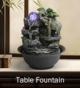 BEAMNOVA Tabletop Fountain,Relaxation Water Feature Feng Shui Indoor Fountain of Elephant Sculptu...