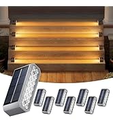 NIORSUN Solar Step Lights, 8 Pack Outdoor Horizontal Lights for Steps, Deck, Stairs, Dock &amp; Pathw...