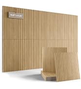 Fluxynara 6-Pack Large Felt Bulletin Board, Natural Oak Slat | 70.87" x 47.24" Cork Board Alterna...