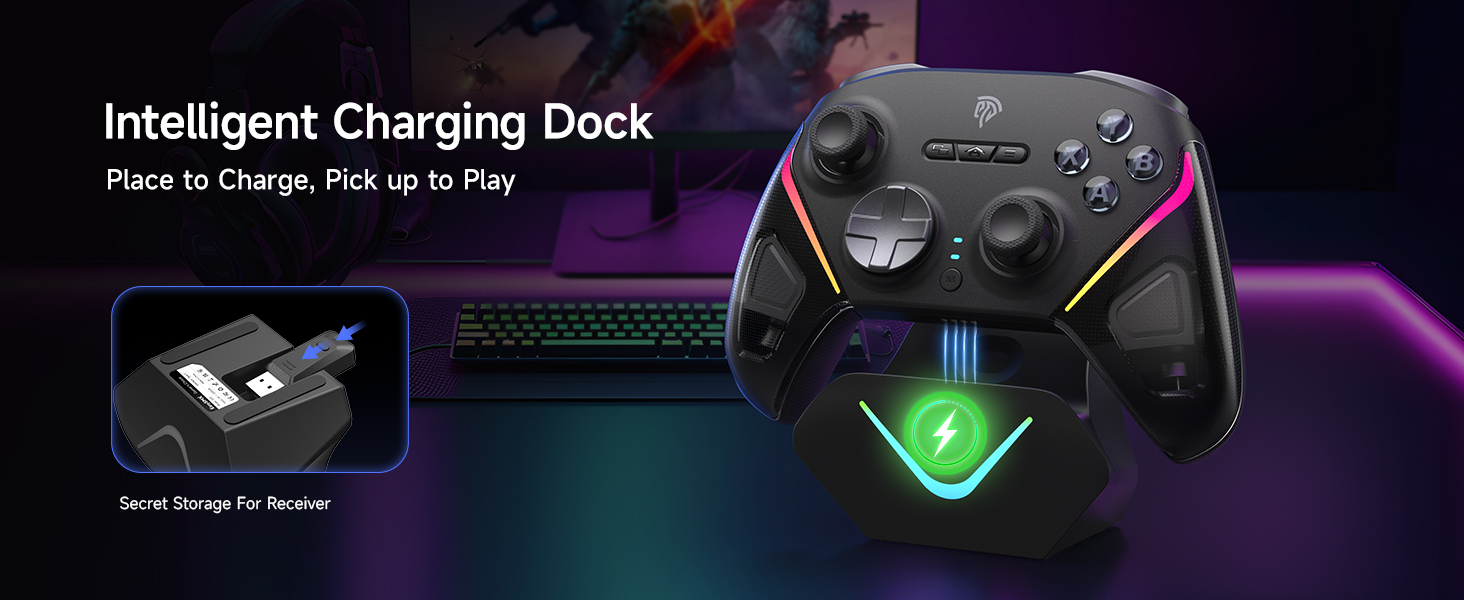 pc controller with charging dock