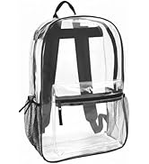 Trail maker Clear Backpack Heavy Duty with Padded Straps, Side Pockets for Kids, Boys, Girls, Sch...