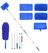 Ceiling Fan Cleaner Duster with 72" Extension Pole &amp; 4 Reusable Pads, High Ceiling Fan Blade Clea...