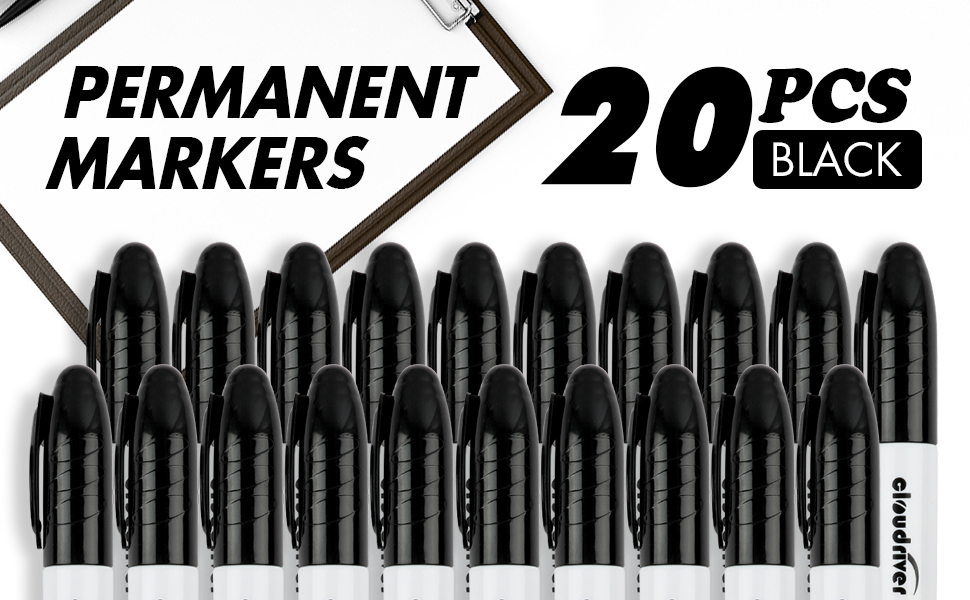 20pcs black permanent markers