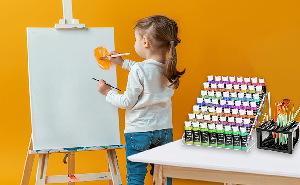 Fits most standard-sized paints of major brands, perfect for organizing your art supplies.