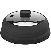 Microwave Splatter Cover Glass Cover Splatter Guard Lid with Collapsible Silicone for Food Pot Co...