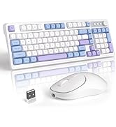 MageGee Wireless Gaming Keyboard and Mouse Combo V560, RGB Backlit Rechargeable Mechanical Feel K...