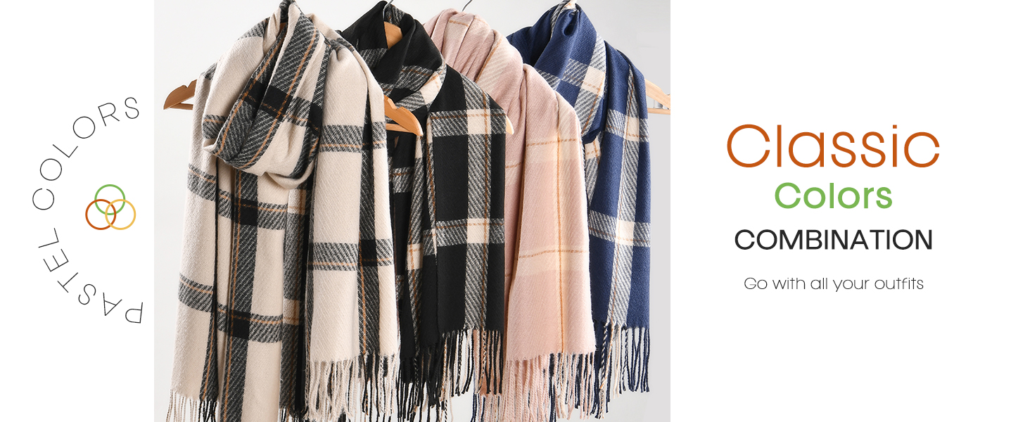 colorful cashmere feel scarf match any style