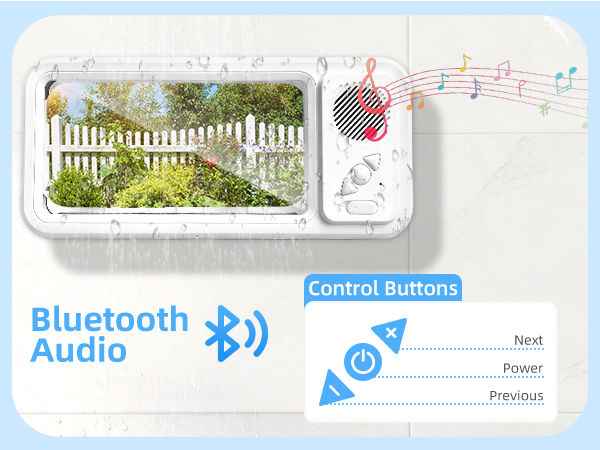Shower Phone Holder with Bluetooth Speaker