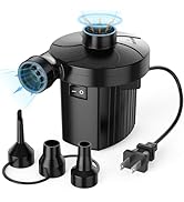 Electric Air Pump for Inflatables,Portable Quick-Fill Air Pump with 3 Nozzles,110-120V, Inflator ...
