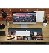 Philadelphia City Keyboard and Mouse Pad, Desk Mat with Seamed Edges and Non-Slip Base, Computer ...