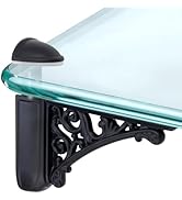 Chinflly Adjustable Shelf Brackets Antique Black Metal Wall Mount Shelving Brackets Shelf Holder ...
