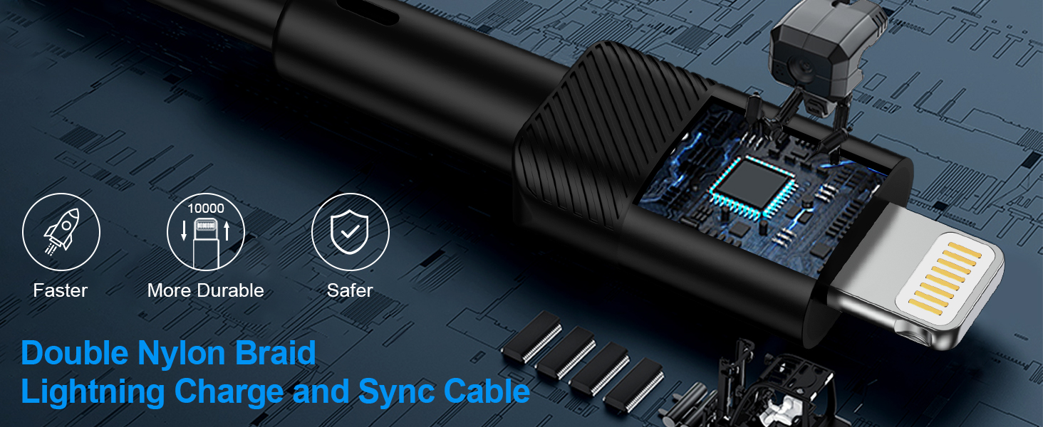 iphone 14 pro max charger cord usb to lightning cable 6ft retractable car charger coiled cable fast