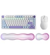 Gel Keyboard and Mouse Wrist Rest Set, Clear Silicone Ergonomic Support for Typing &amp; Gaming Pain ...