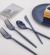 blue plastic silverware