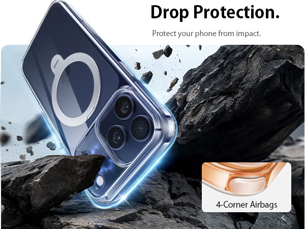 Peerock for iphone 17 pro max case clear with magnetic stand