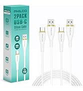 Philco USB to USB C Cable, Type C Charger Cord, 20W Fast Charging USB A to USB C Cable, 4FT Silic...