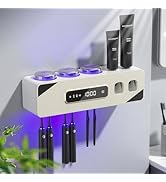 Smart Cleaning Toothbrush Holder, Smart Drying &amp; Cleaning Bathroom Toothbrush Holder with 2 Tooth...