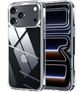 X-level for iPhone 17 Pro Case Clear, 9H Tempered Glass Back Cover with Soft Edge, Military Grade...
