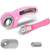 Rotary Cutter for Fabric, 45mm and 28mm Rotary Cutters Kit with Extra 10 Blades, Ergonomic Rollin...