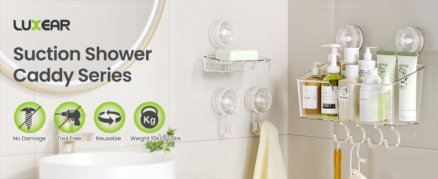 LUXEAR Shower Caddy Suction Cup